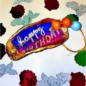 Happy Birthday Shell Gift tag! *made with authentic/real shell from beach of NC*